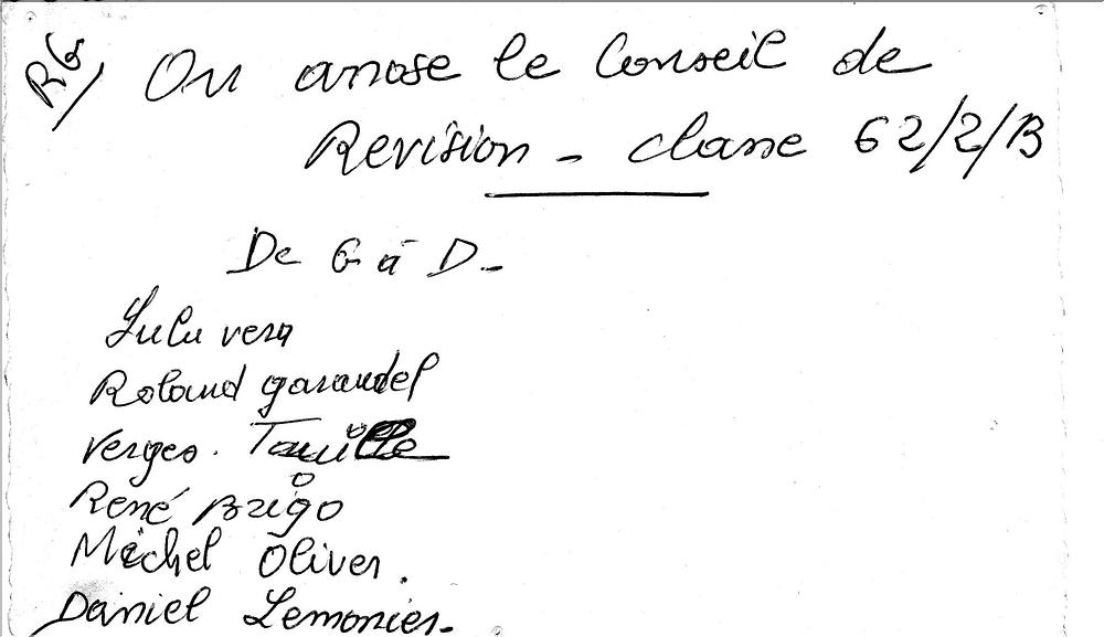 sept 62 conseil de révision leurs noms